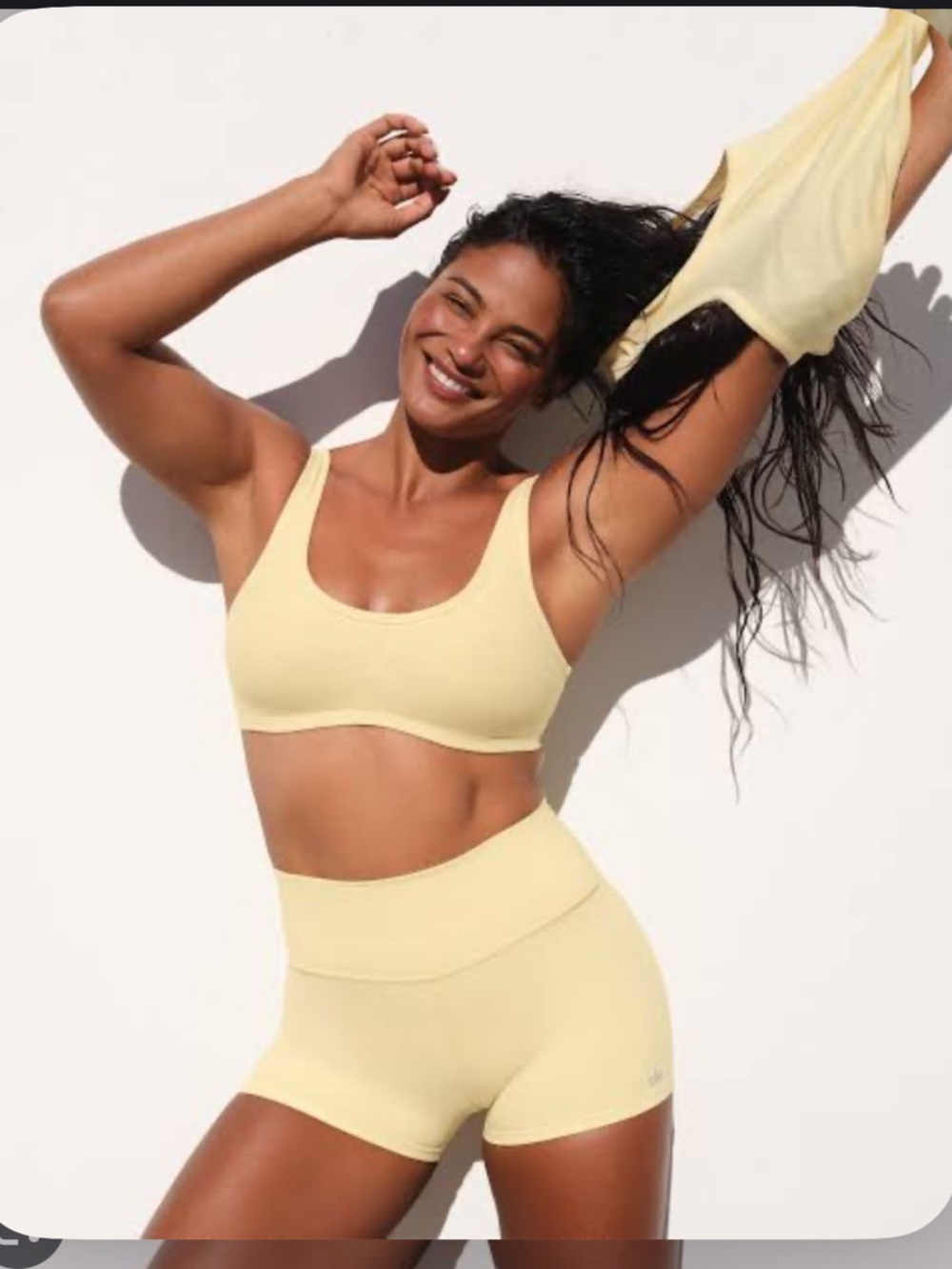 Alo Alosoft Warm Butter Heather Shorts & Sports Bra Set